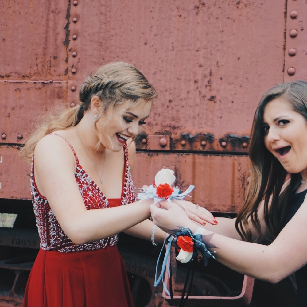Red Embellished Long Prom Dress!!